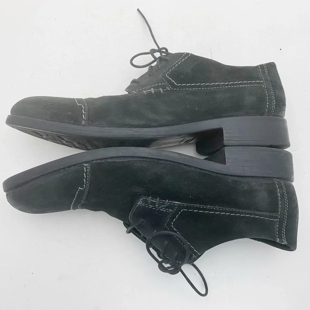 Clarks Mens Black Suede Oxford Dress Shoes Lace Up‎ Comfort Business Casual 8.5M